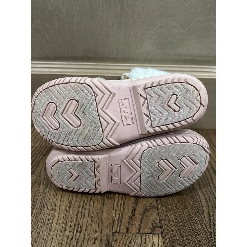 London Fog Pink Insulated Waterproof Duck Winter Boots Girl 13 Faux Fur Snow Ski